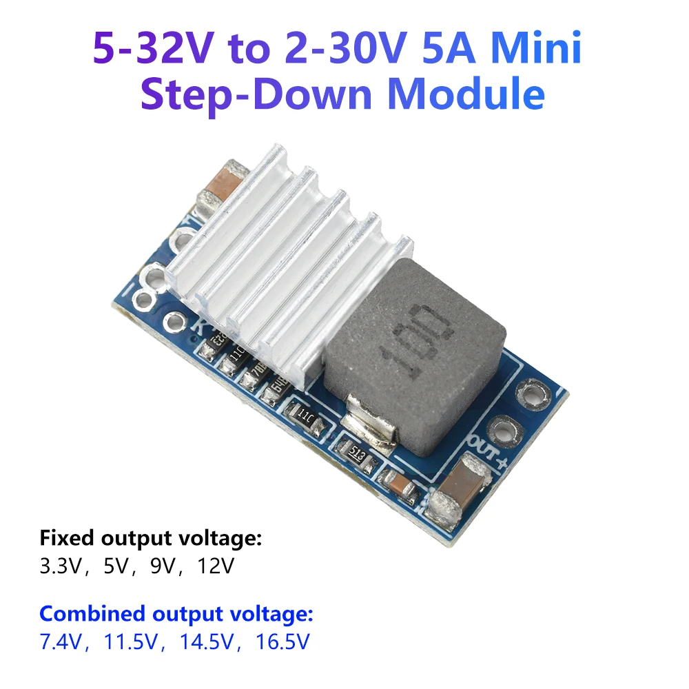 Détail des bornes de sortie du module boost buck 6A pour alimentation de précision