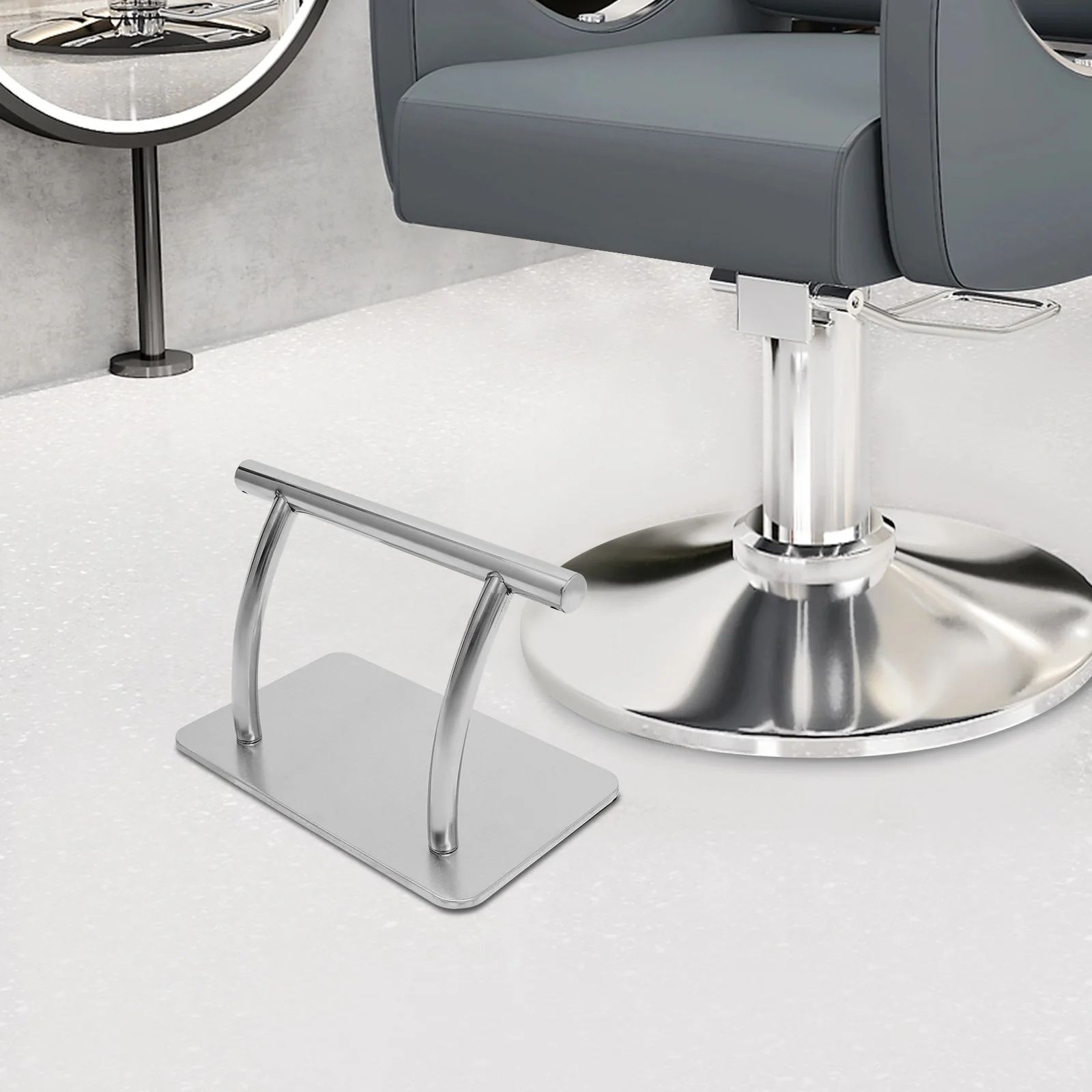 30*18cm Friseurstuhl-Fußstütze aus Edelstahl, Fußpedal für Friseursalon-Stuhl, Fußstütze unter dem Schreibtisch für Zuhause und Büro – Detail 11
