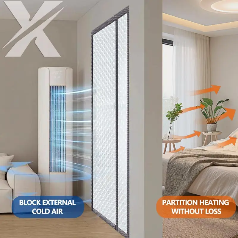 Bubble film side opening magnetic insulation door curtain, living room ... - Magnetic Insulation Living Room Solutions