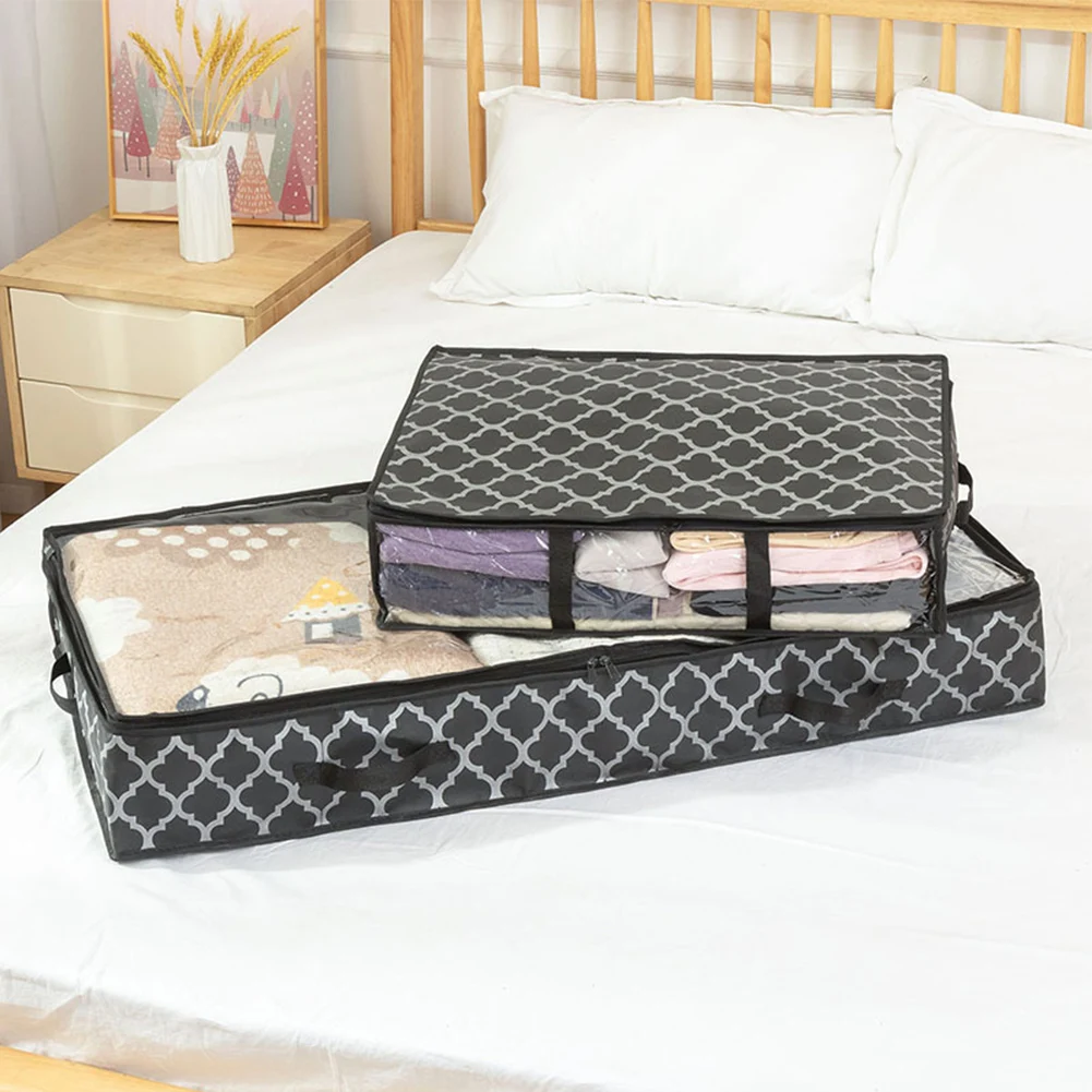 Underbed Storage Bag Foldable Quilt Clothes Storage Bag Large Capacity Dustproof Toys Bags Moisture Dust Proof Proof Organizer 2
