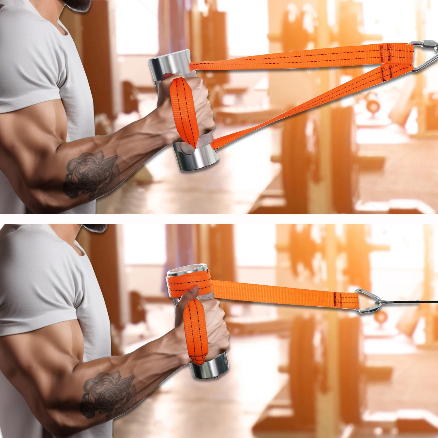 Arm Wrestling Exercise Fat Handle Φ3in Thick Wrist Rolling Grip Wrist and Forearm Exerciser Multi Spinner Workout Handle 4