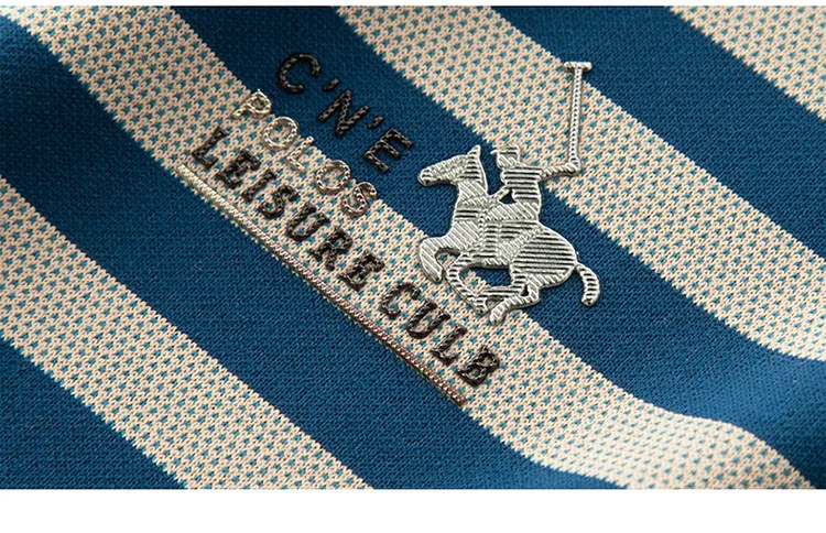 Men Striped Short Sleeve Polo Shirt Business Collar Casual Breathable Comfortable Top 17 undefined