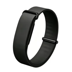 Premium Silicone Sport Watch Strap - Soft Rubber Replacement Bracelet Band - Google Fitbit Air (Black)