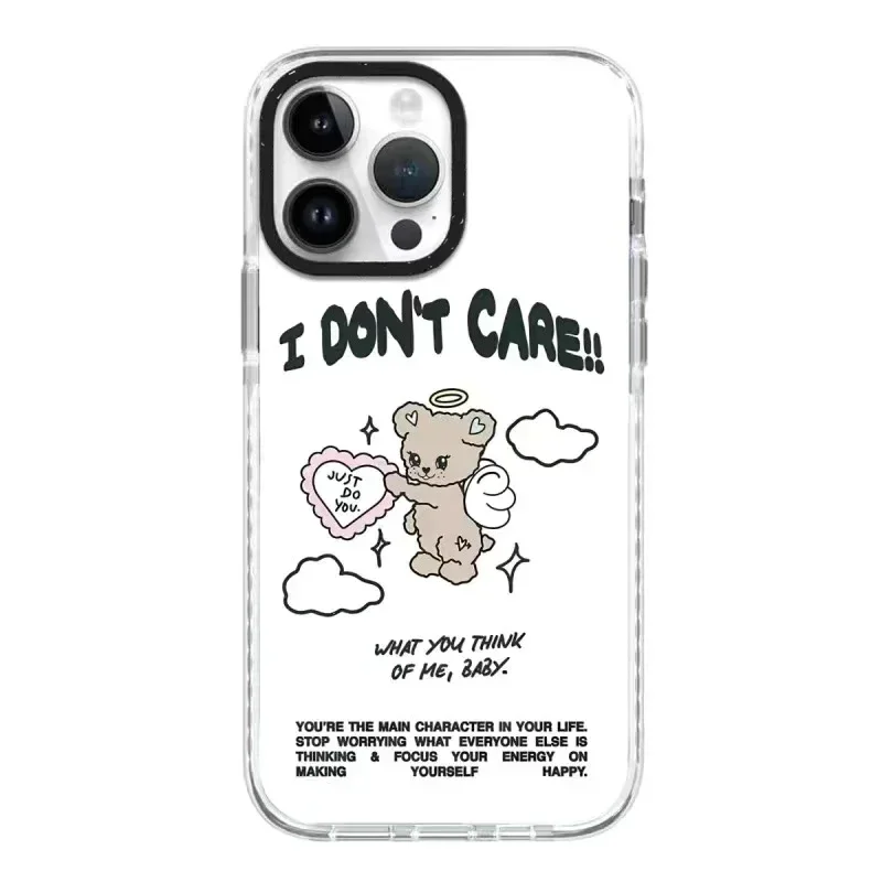 

Acrylic Cartoon Bear Angel Phone Case Cover for IPhone 11 12 13 14 15 Pro Max Case for IPhone 14 Pro Max
