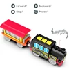 Kids Electric Train Set Locomotive Magnetic Train Car Diecast Slot Toy Fit for Wooden Train Railway Track Toys for Children Gift 2