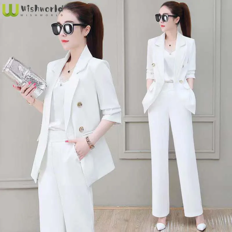 Professional Suit Women's Spring 2022 New Style Temperament Suit Fashion Suit Foreign Style Two-piece Suit Women korean version of professional women s suit spring and autumn 2022 new temperament suit fashion two piece set