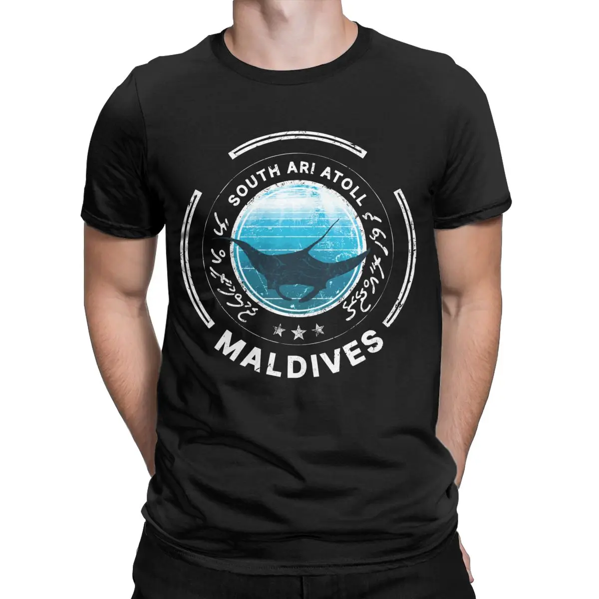 

Crazy Maldives Manta Dive Maldive Islands T-Shirts for Men For All Shark Lovers Cotton Short Sleeve Tee Shirt Graphic Tops