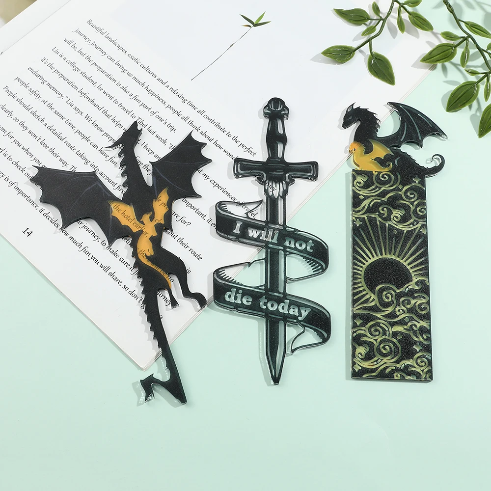 Acrylic Dragon Tassels Bookmark Magic Mysterious Ancient Beast Fantasy Page Marker Bookmark for Students Teachers acrylic bookmark animal bookmark bookmark page holder bookmark holder