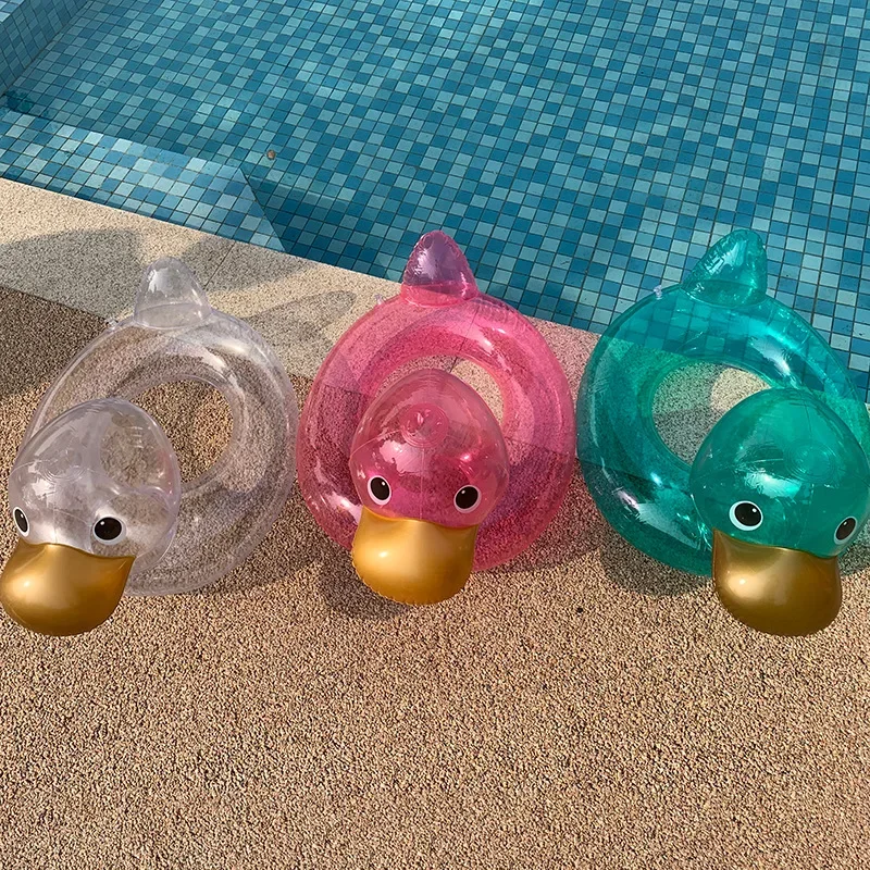 Barsha children's swimming ring popular thickened ins baby underarm transparent large head duck flotation device from China