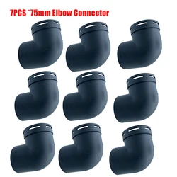 75mm Black Plastic Parking Heater Air Duct Elbow Connector Replacement Accessories (75mm - WT - 9PCS)