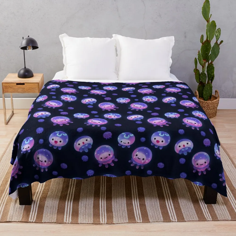 

Baby jellyfish Throw Blanket For Sofa Sleeping Bag Blanket Flannels Blanket