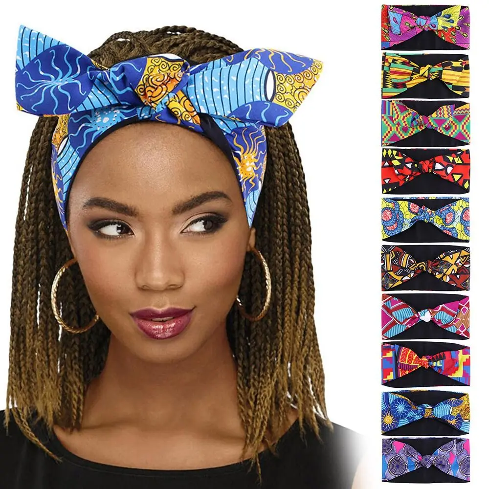 African Print Polyester Headband for Women Yoga Sports