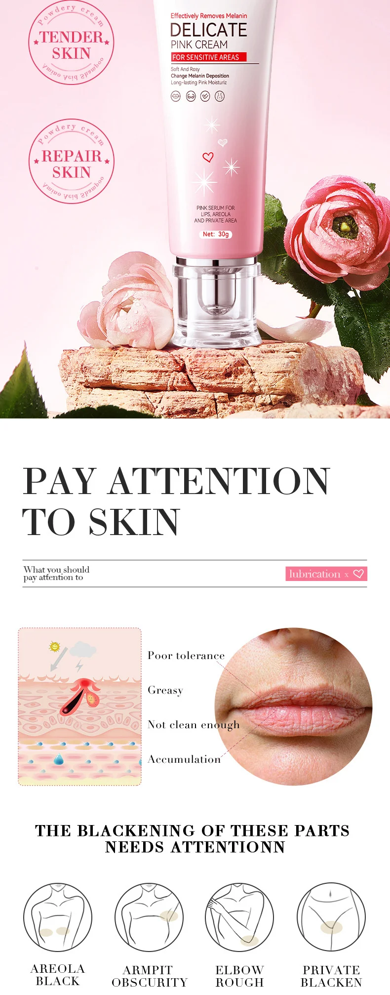 Fast Lightening Pink Lip Bleaching For Dark Lips Remove Melanin Lip Balm Sexy Rose Magic Lip Oil Whitening Moisturizing Makeup