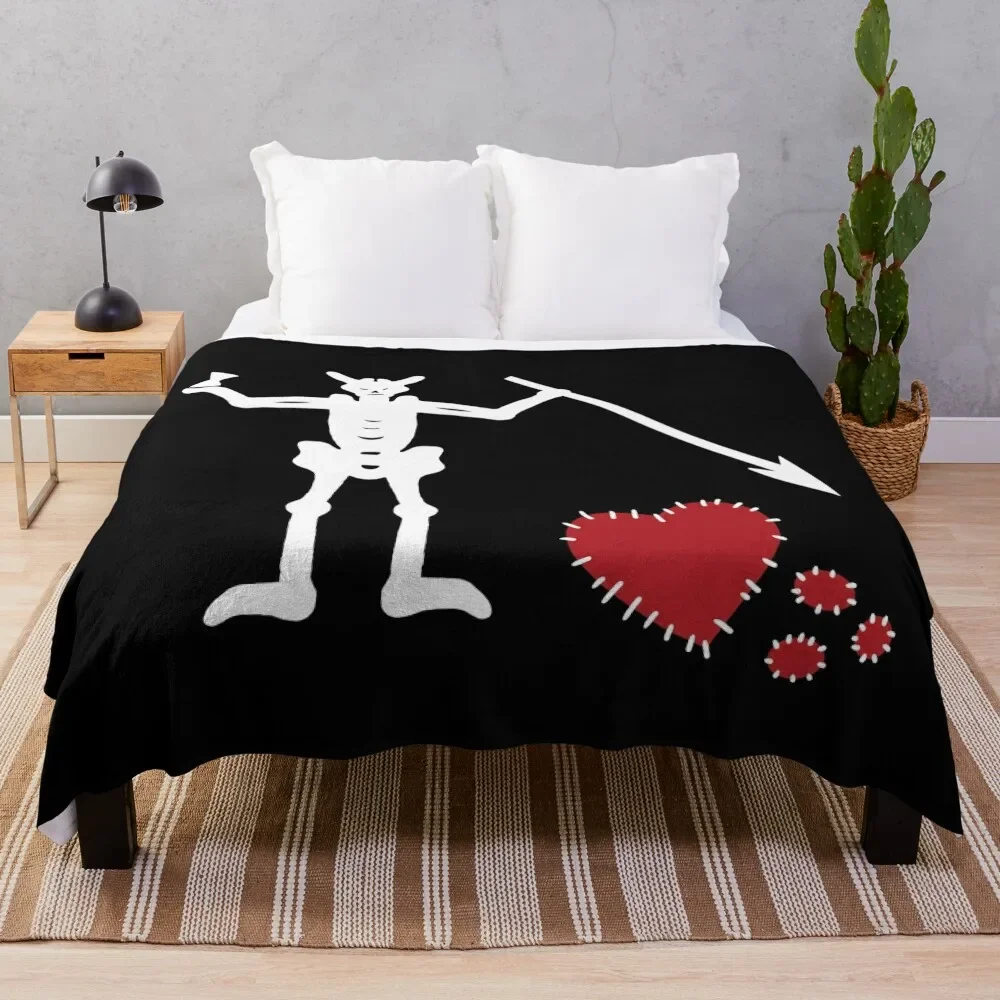 

Broken Hearted Blackbeard's Flag Throw Blanket Hair warm winter cosplay anime Blankets