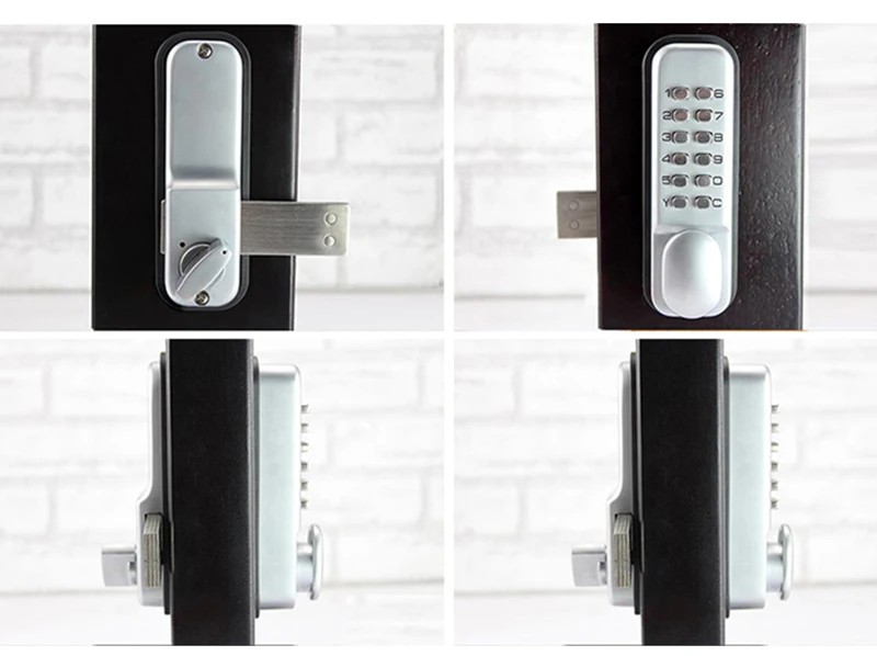 Outdoor Door Lock Waterproof Mechanical Lock Battery Free Code Lock Pushbutton Exterior Street Gate Lock