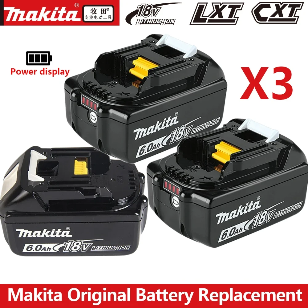 Batterie 18V 3.0Ah Li-ion Pour Makita BL1860B, BL1850, BL1840, Etc. - 3000mAh Avec Indicateur LED