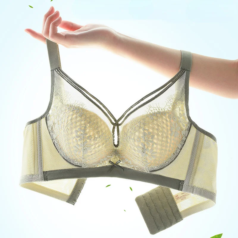 

Women Thin Sexy Lingerie 0.2CM Paper Cup Breathable Underwear for Ladies Gathered Without Steel Ring Female Fashion Lace Bras