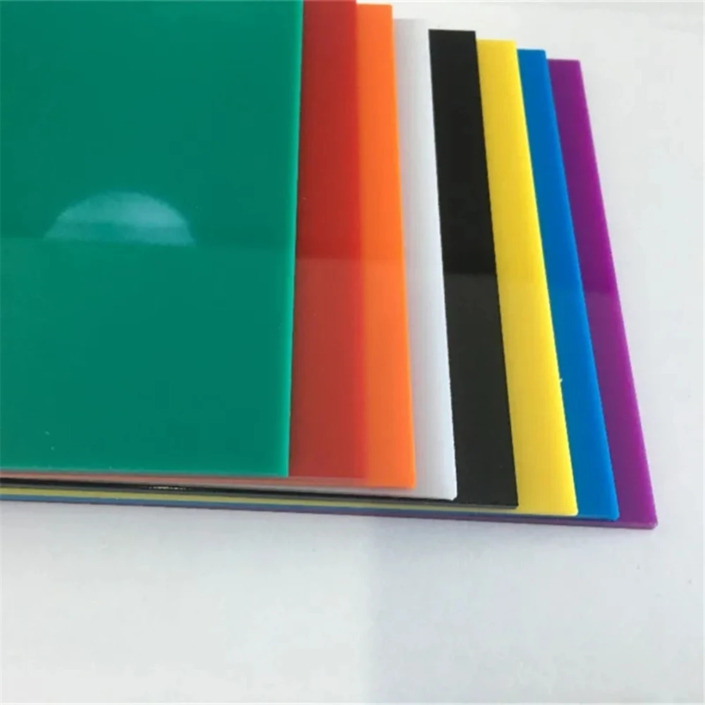 Vibrant Multicolor Acrylic Sheets - 10x20cm, 2.3mm Thickness, Transparent and Opaque Perspex for Creative DIY Projects
