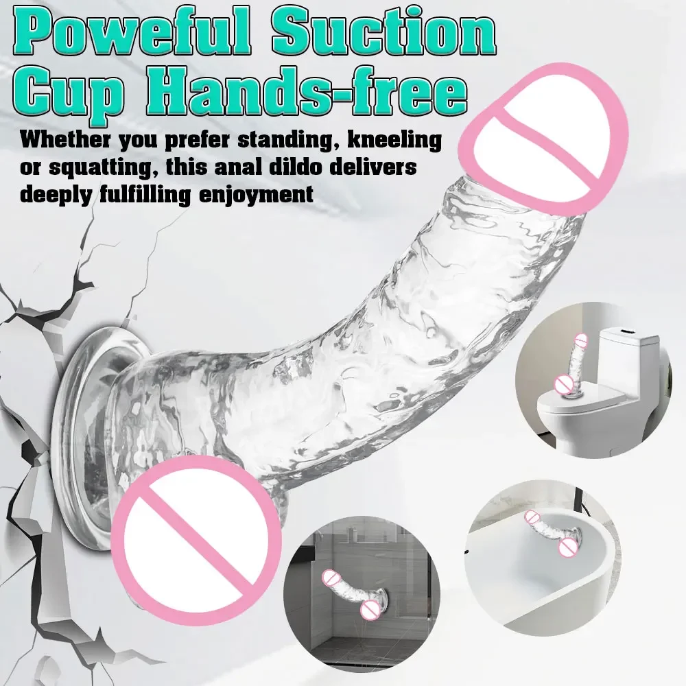 Realistic Dildo Jelly Penis Suction Cup Dildo 4 Size Female Masturbator Clitoral Stimulator Fake Dick Lesbian Sex Toys for Women