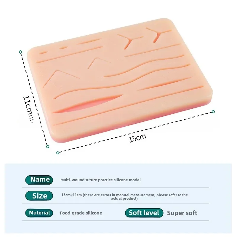 Silicone Skin Pad Suture Training Kit Surgical Wound for Surgeon Medical Practice Training Traumatic Suture Practice Skin Use