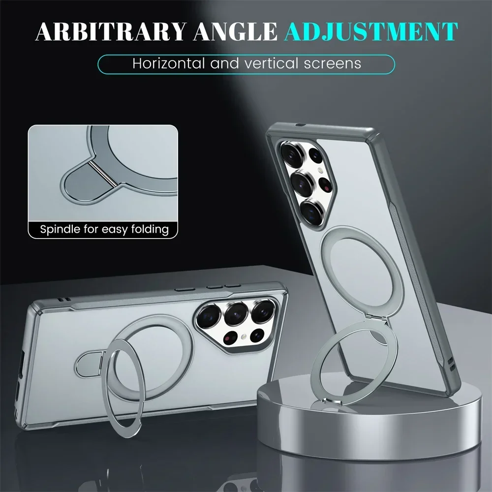 Magnetic Wireless Charger Phone Case with Stand - Protective Cover