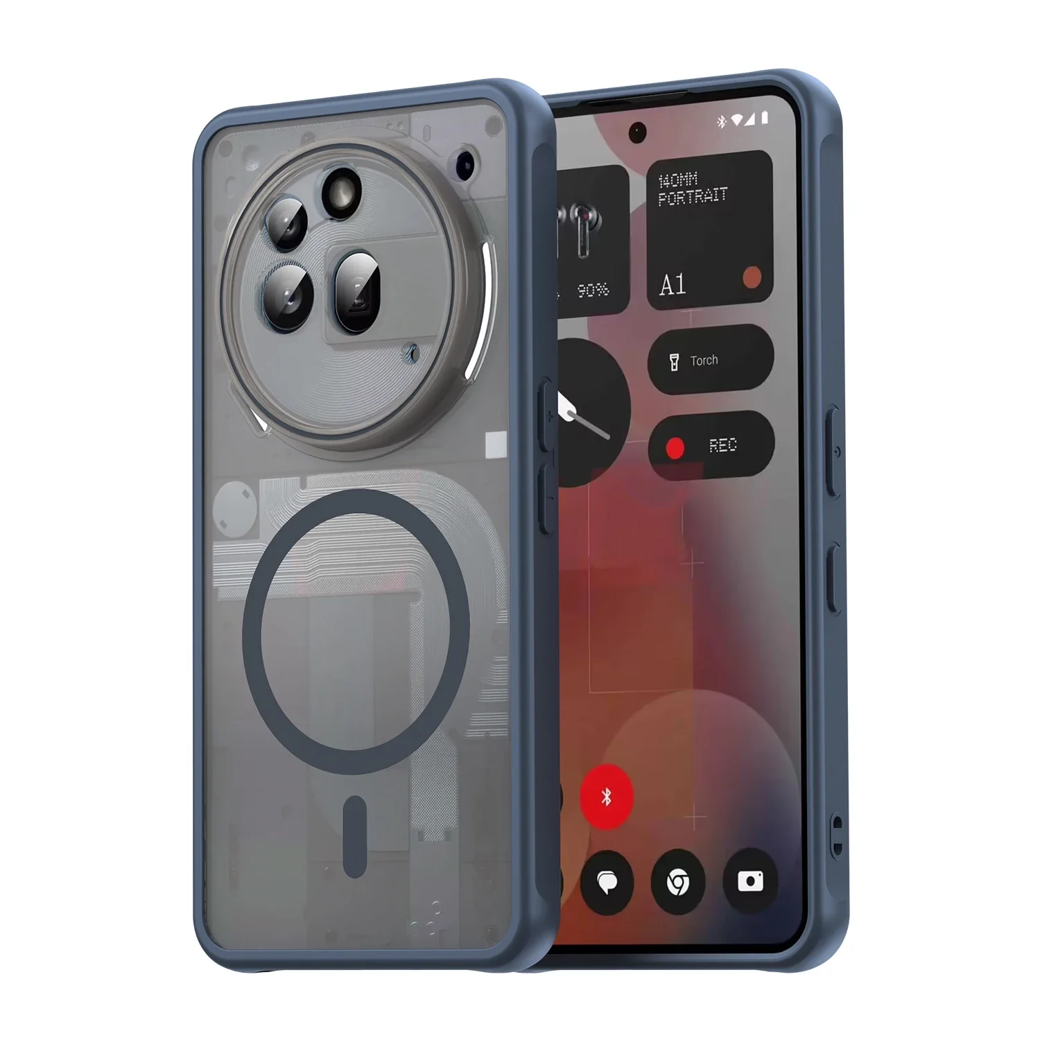 Matte Transparent Anti-Shock Magnetic Case with Magsafe Wireless Charging Capability