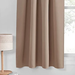 Elegant Blackout Short Curtains for Bedroom and Living Spaces (Brown)