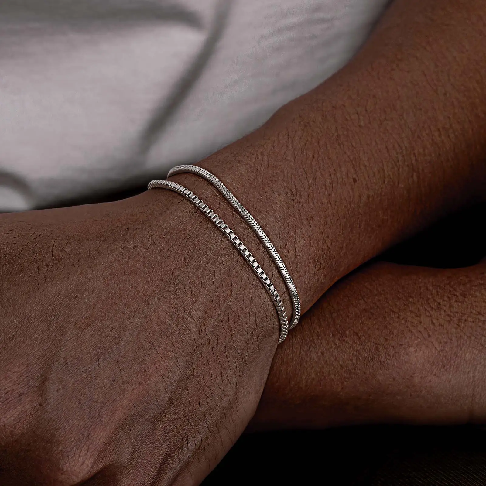 أساور سلسلة ثعبان بسيطة قابلة للتعديل من Vnox للرج...