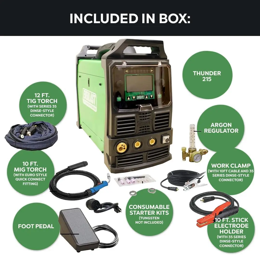 TIG Stick 200 Amp 110 V/220 V Multi Process Welder Operator Friendly Panel To Select Features