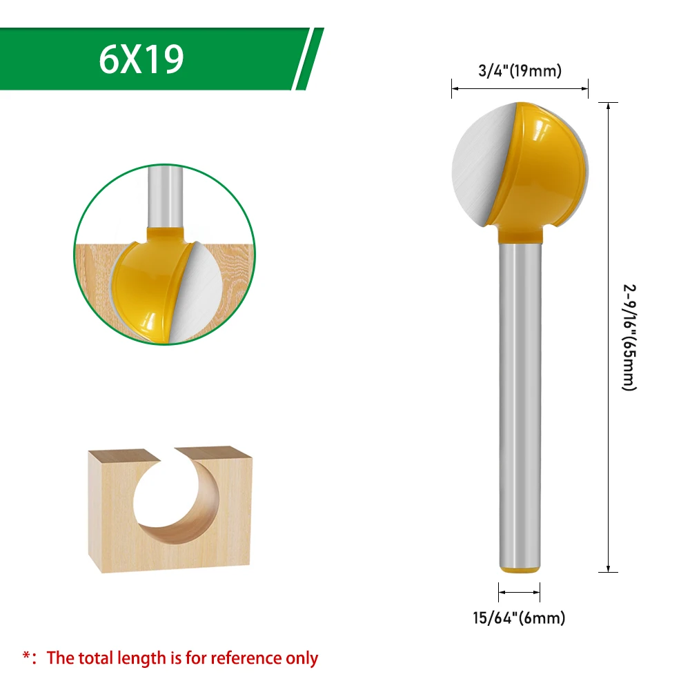 LAVIE Kugelkopffräser mit 6 mm Schaft – beschichtet für glatte 3D-Holzschnitzerei, Linderungsarbeiten und Konturierung C06045 – Detail 15