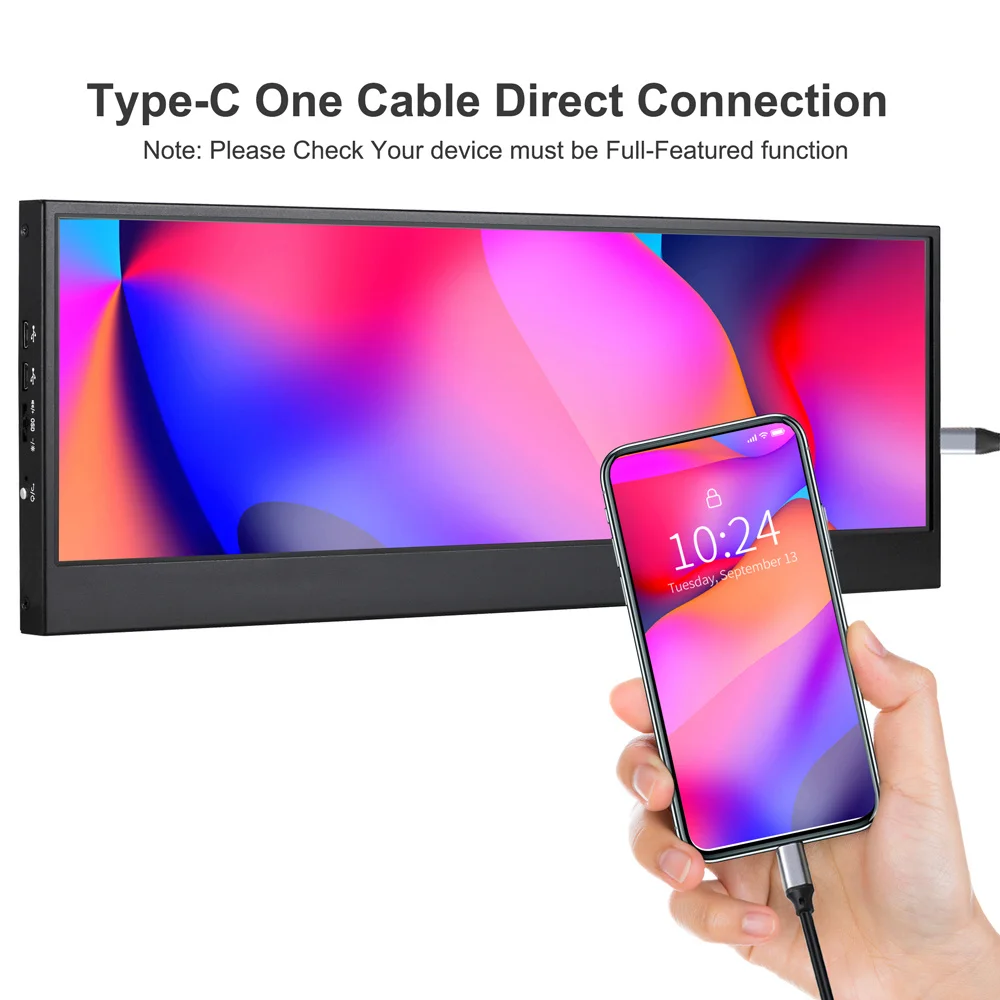 Wisecoco 14インチ 3840x1100 4Kタッチスクリーン ストレッチバー