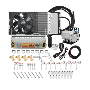 Sistema di climatizzazione auto completo con unità evaporatore sotto cruscotto 12V 24V per auto d'epoca modificate
