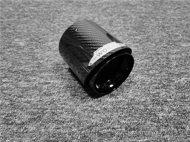 Glossy Carbon Exhaust Tip Pipe For Mini Cooper F54 F55 F56 F57 R60 R61 F60 R55 R56 R57 R58 R59 S JCW 1 Pcs exhaust pipe tip