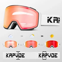 Kapvoe-Photochromic Ski Goggles Professional Winter Color Men Snowmobile Anti-Fog Snowboard goggles Women Ski Equipment UV400 2