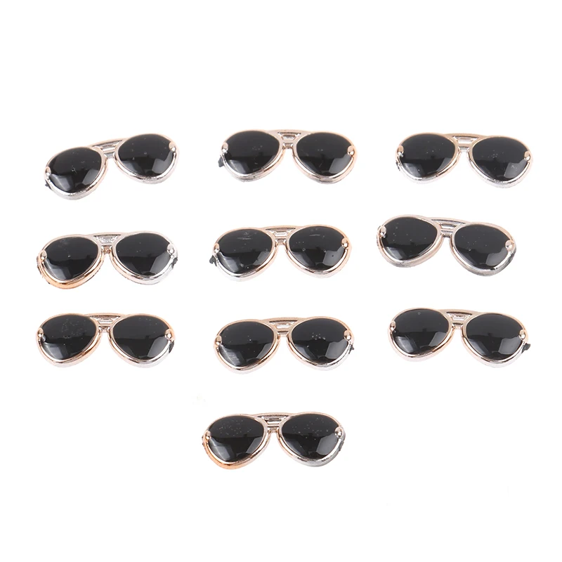 

10Pcs Mini Sunglasses Flatback Resin DIY Decor Play Toys for Dolls Accessories