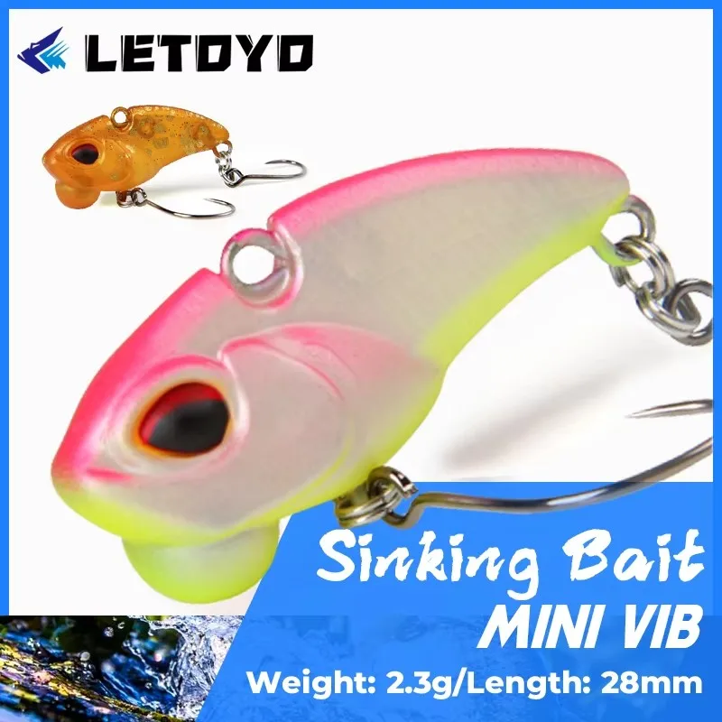 LETOYO Sinkender VIB-Köder, 28 mm, 2,3 g, künstliche Hartköder zum Süßwasserfischen, lippenlose Kurbelköder-Wobbler für Forelle und Barsch