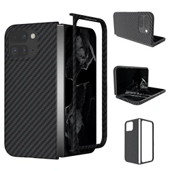 Ultra-Thin Matte Frosted Carbon Fiber Shockproof Folding Case for Pixel 9 Pro Fold (Black)