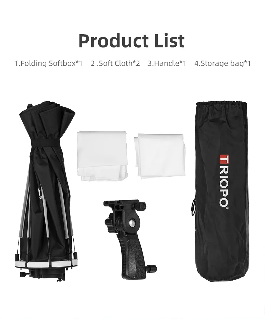 Description Picture 3 of itemTRIOPO 65cm Octagon Umbrella Softbox with Honeycomb Grid For Godox V860II TT600 TT685 YN560 III IV TR-988 Flash Soft Box