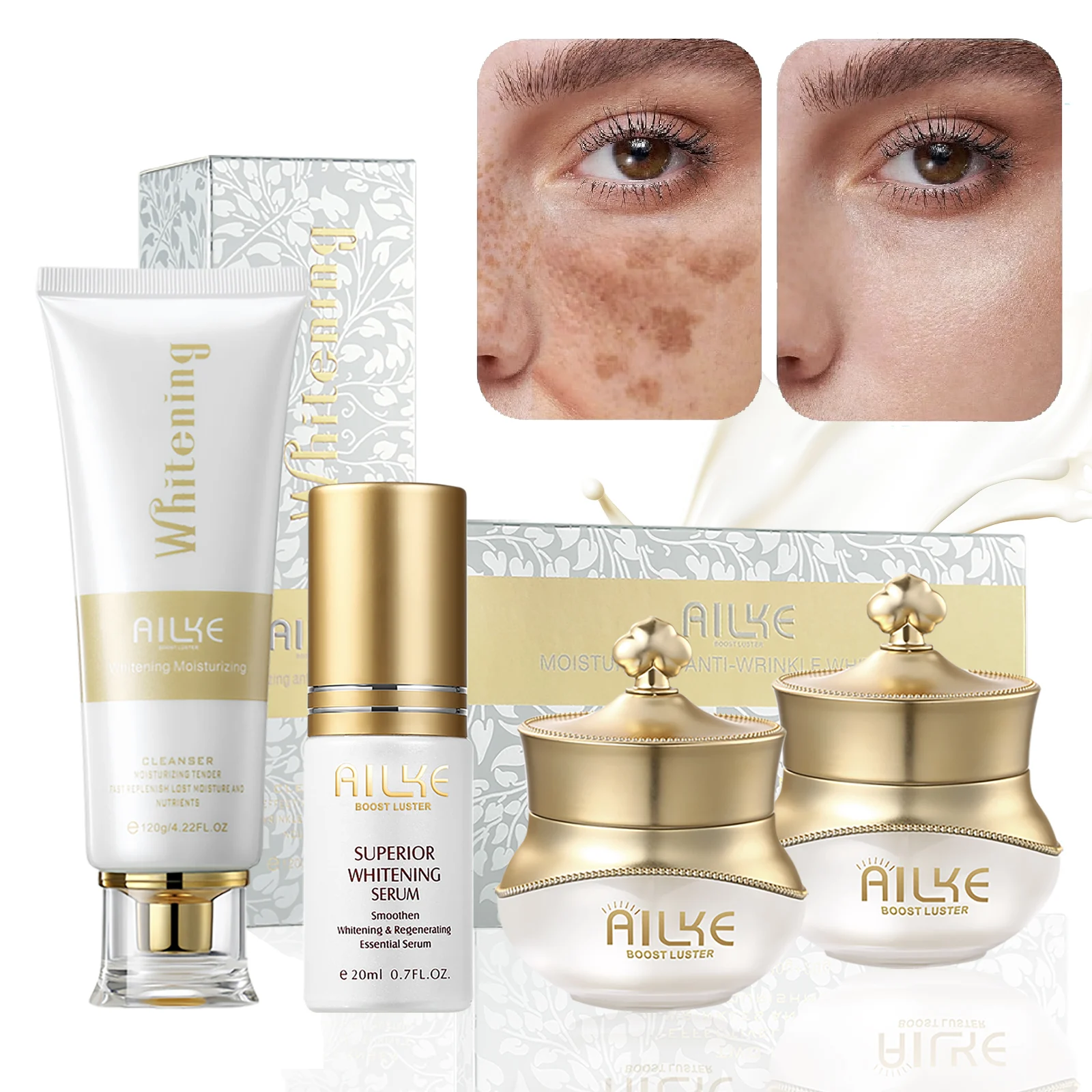 AILKE Lightening Facial Cream, Remove Dark Spots, Stains, Melanin, Wrinkles, Improve Dull Skin, For All Skin Type Face Cream