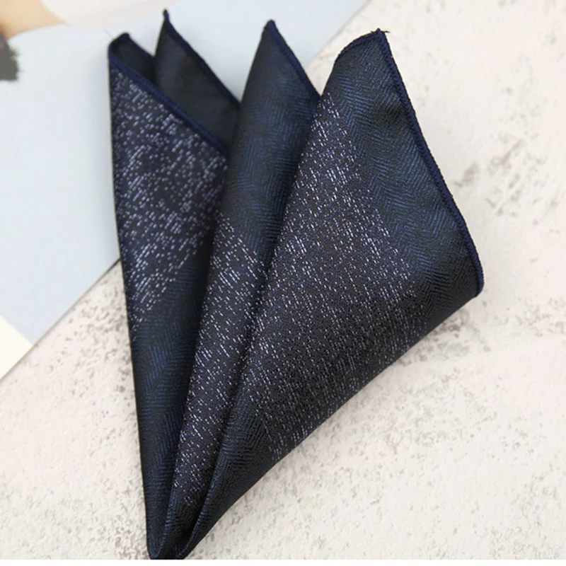 23CM Men Silk Pocket Square Brown Red Striped Handkerchief Business Soft Hanky Wedding Party Suit Accessories Cravat Chest Towel