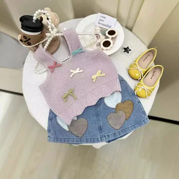 Heart Denim Dress Set 1