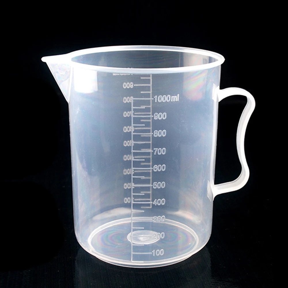 

Pour Spout Metering Cup Plastic Transparent Graduated Measuring Cup 500ml/1000ml Laboratory Household Kitchen Measuring Tool