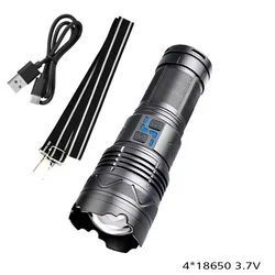 Ultra Bright Tactical Flashlight with Built - in Battery and Telescopic Zoom (G400 with battery)