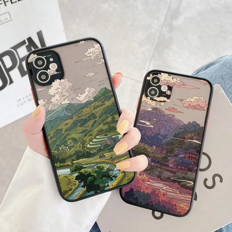 Japanese Anime Landscape Phone Case - Cartoon Scenery Cover