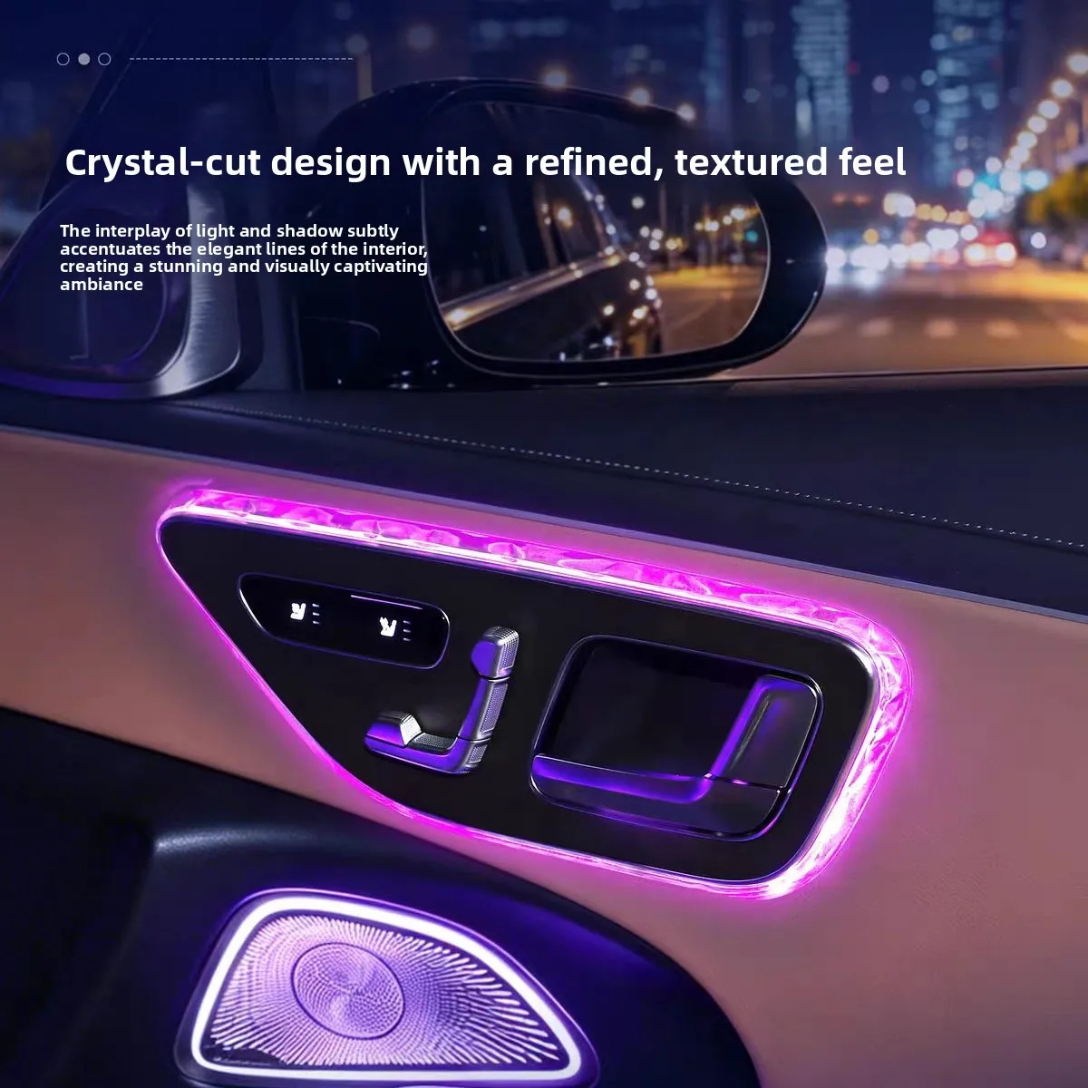 크리스탈 질감 도어 프레임 및 독서등 프레임 커버 스티커 벤츠 C GLC E 클래스 W206 X254 W214 2/5개에 적합