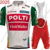 Team Polti Visitmalta 2025 Cycling Jersey Set Mens Italy Kometa Clothing Road Bike Suit Mountain Bicycle Shirt Bib Shorts MTB 1