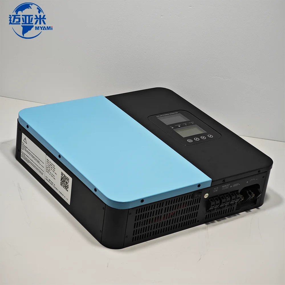 마이아미 3KW 5KW 6KW 하이브리드 태양광 인버터 MPPT 순수 정현파 듀얼 LCD 화면 디스플레이 단상 12V 24V 48V 60V 72V 96V