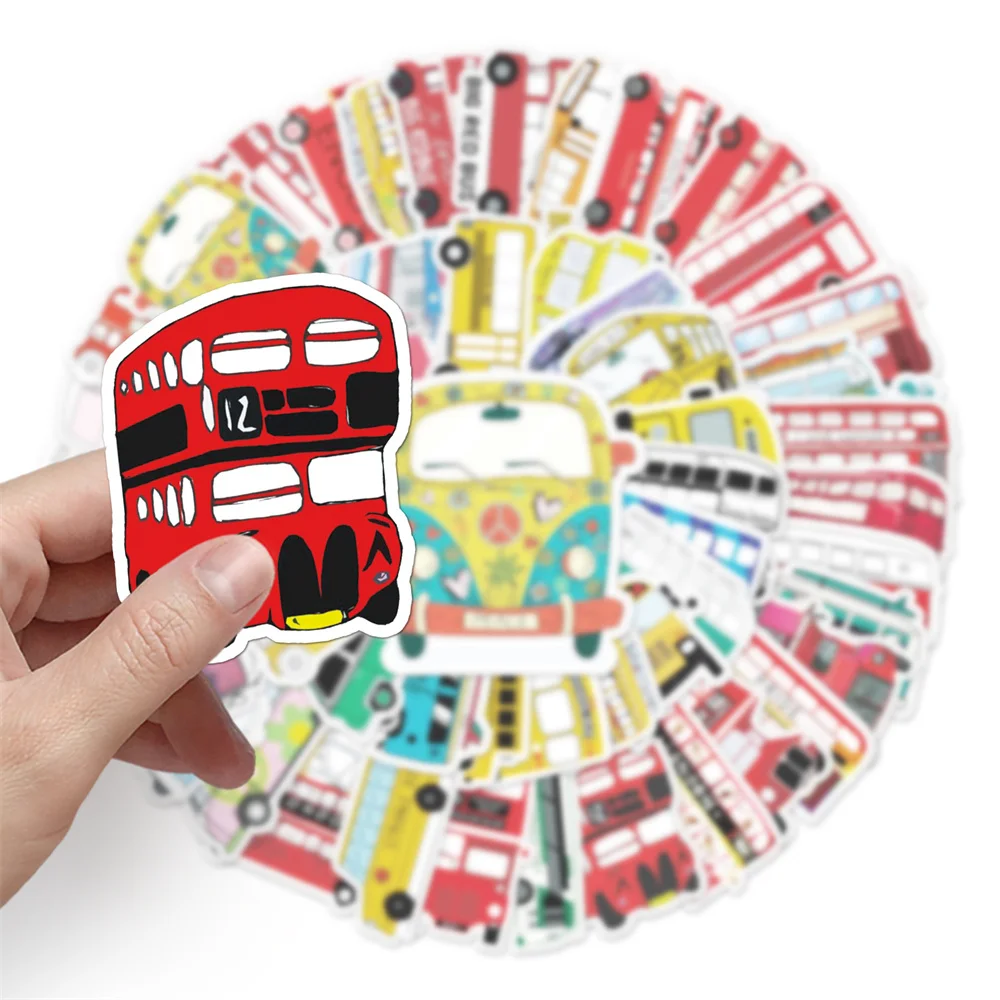 

10/30/50 Cartoon Bus Personalized Toy Luggage Laptop Water Cup Computer Ipad Skateboard Motorcycle Decorative Sticker Wholesale