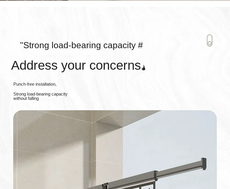 Folding Drying Rack No Punching Wall-mounted Household Multi-functional Indoor Drying Rack Balcony Retractable Invisible Hanger