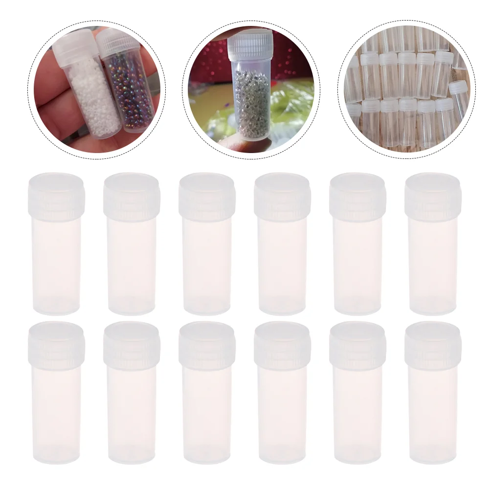 

50 Pcs Vial Small Pill Bottles Travel Transparent Plastic Vials Sample Dispensing Traveling